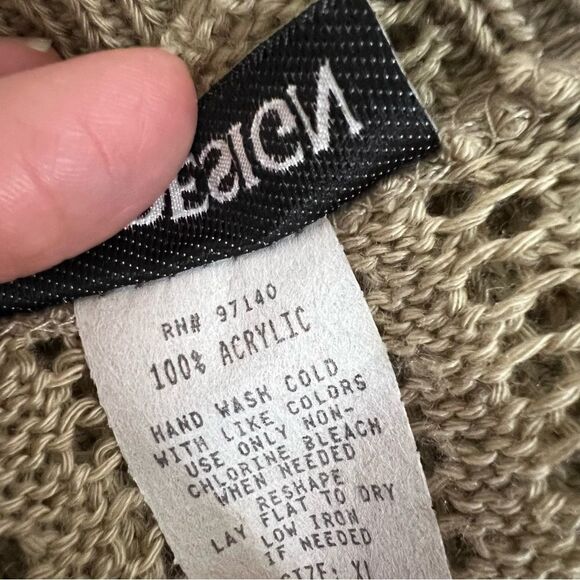 CB Design Vintage tan three quarter sleeve knot button down cardigan size XL - Picture 6 of 6